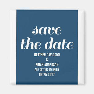 Aimant Charme Enregistrer la date Aimant, Bleu foncé