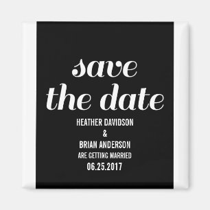 Aimant Charme Enregistrer la date Magnet, noir
