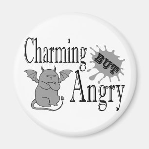 Aimant Charming mais en colère petit chat diable drôle ci