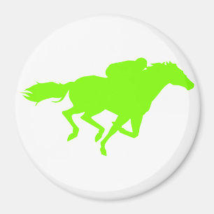 Aimant Chartreuse, Neon Green Horse Racing