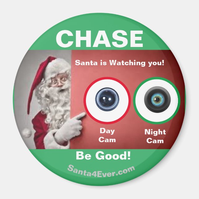 Aimant CHASE Père Noël vous regarde !Jour et nuit (Devant)