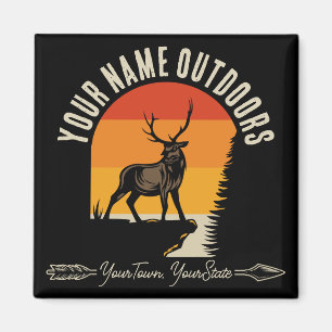 Aimant Chasse AJOUTER LE NOM À L'Extérieur Deer Elk Wilde