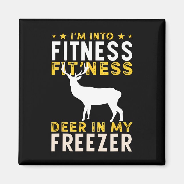 Aimant Chasse amusante Cerf Je suis en forme Chasseur de  (Devant)