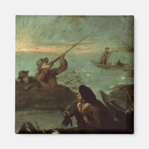 Aimant Chasseurs tirant aux canards (huile sur la toile)