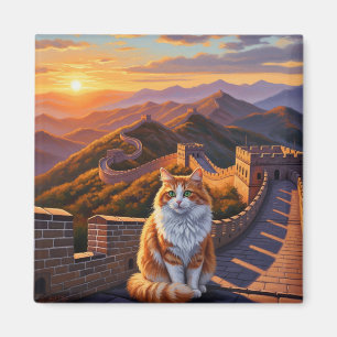 Aimant Chat à la Grande Muraille de Chine Voyage