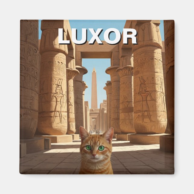 Aimant Chat à Louxor Egypte Karnak Temple Voyage (Devant)