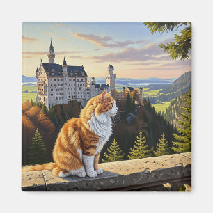Aimant Chat à Neuschwanstein Château Allemagne Voyage