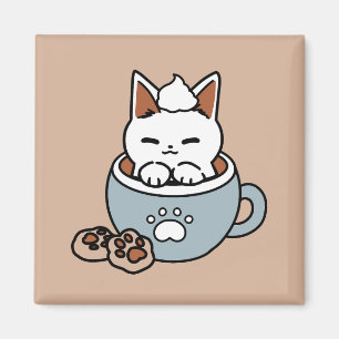 Aimant Chat adorable en Mug Conception de vacances - Chat