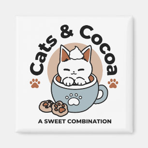 Aimant Chat adorable en Mug Conception de vacances - Chat