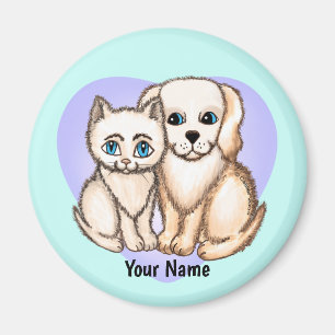 Aimant Chat aime le chien