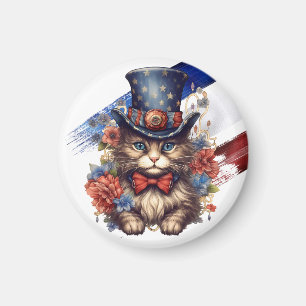 Aimant Chat américain patriotique