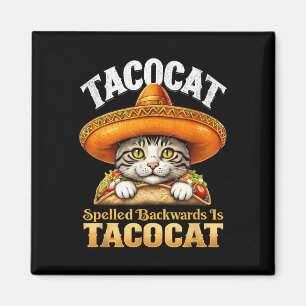 Aimant Chat Amusant Cinco De Mayo Tacocat épelé En Arrièr