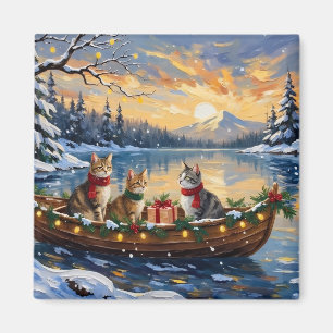 Aimant Chat angora turc Noël bateau vacances