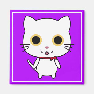 Aimant Chat anthropomorphique blanc 47668