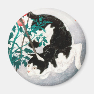 Aimant Chat avec Plante tomate (1931) par Hiroaki Takahas