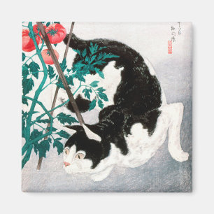 Aimant Chat avec Plante tomate (1931) par Hiroaki Takahas