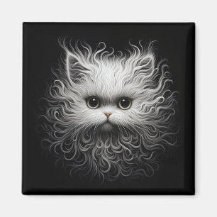 Aimant Chat blanc mignon
