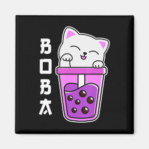 Aimant Chat Boba Anime Bubble Tea Neko Girls Kawaii Girls