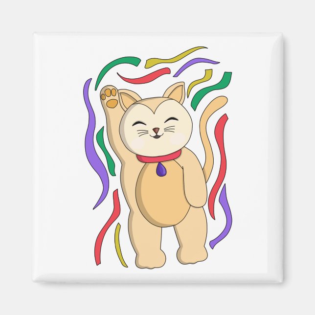 Aimant Chat chanceux (Devant)