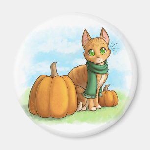 Aimant Chat citrouille