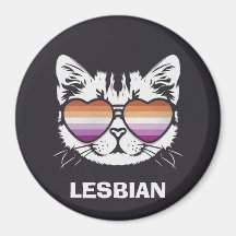 Chat cool avec lunettes Drapeau Lesbienne Drôle Sa