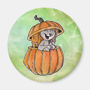 Aimant Chat dans un citrouille