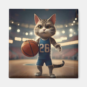 Aimant Chat de basket-ball,