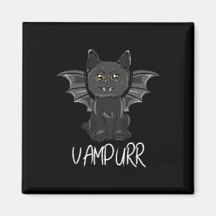 Aimant Chat de chauve-souris noir Halloween Vampire Vampu