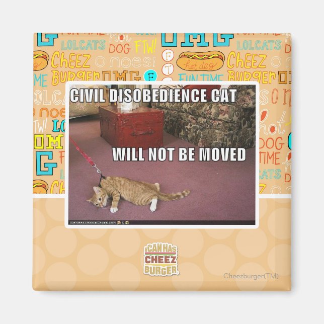 Aimant Chat de désobéissance civile (Devant)