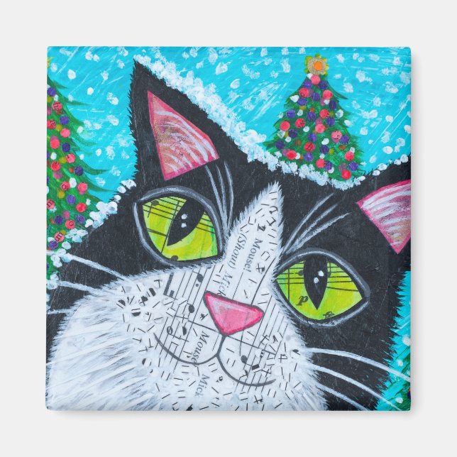 Aimant Chat de neige (Devant)