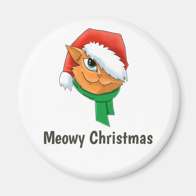 Aimant Chat de Noël (Devant)