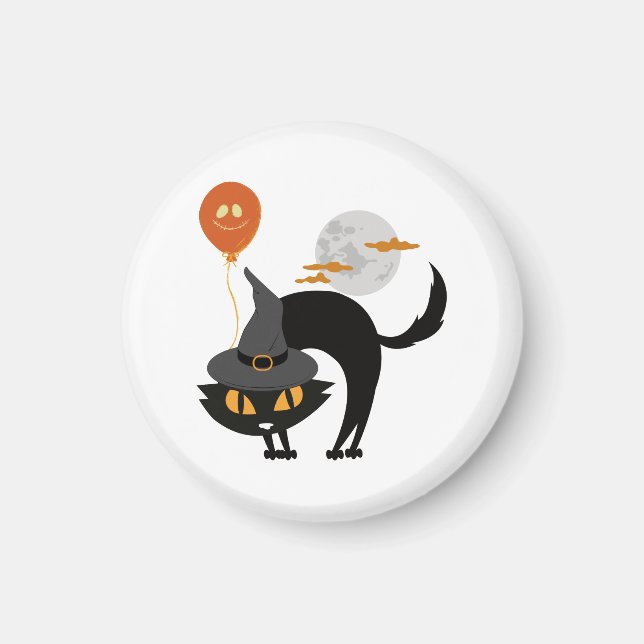 Aimant Chat d'Halloween éffrayant (Devant)
