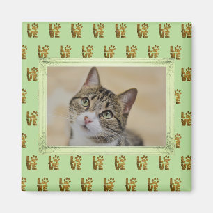 Aimant Chat Dog Love Empreinte de patte Photo pour animau