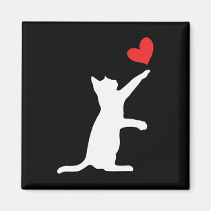 Aimant Chat drôle Saint-Valentin Cœur mignon Amoureux des