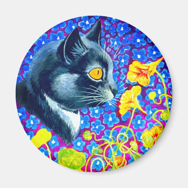 Aimant Chat en fleurs (Devant)