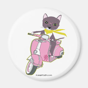 Aimant Chat en rose