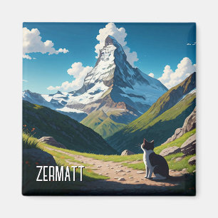 Aimant Chat en Zermatt Suisse Matterhorn