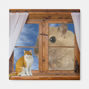 Aimant Chat et souris amusant