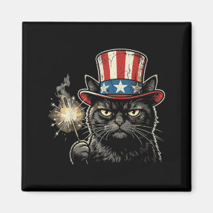 Aimant Chat États-Unis 4 juillet Hommes Femmes Enfants Dr