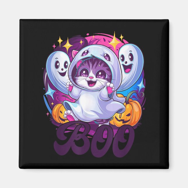 Aimant Chat fantôme Boo  (Devant)