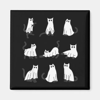 Aimant Chat fantôme mignon dessin drôle d'Halloween chat 