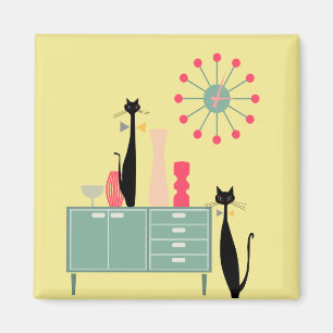 Aimant Chat frais moderne de MCM de la rétro moitié du