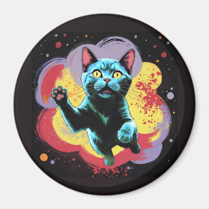 Aimant Chat Galaxie À Travers Un Trou de Ver