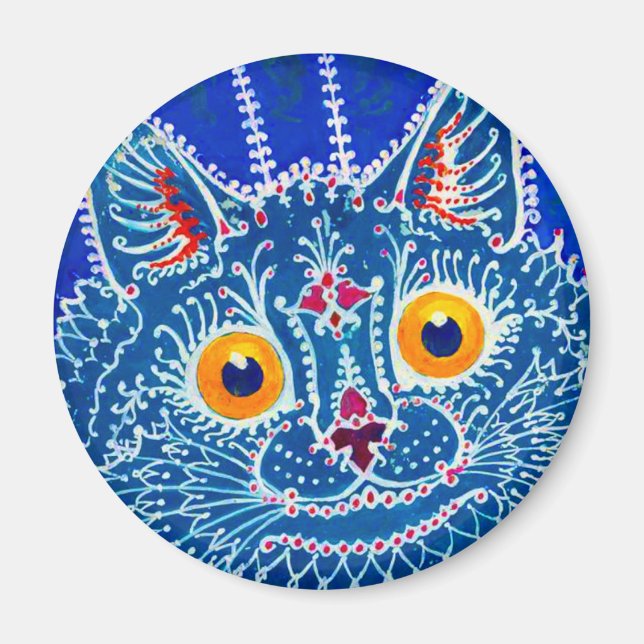 Aimant Chat gothique bleu (Devant)