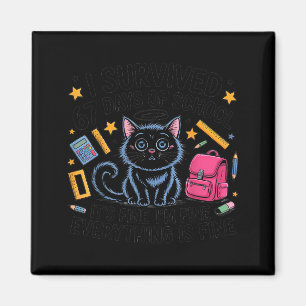 Aimant Chat j'ai survécu 67 jours d'école enseignants élè