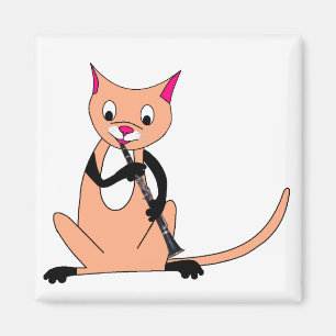 Aimant Chat Jouer la Clarinette