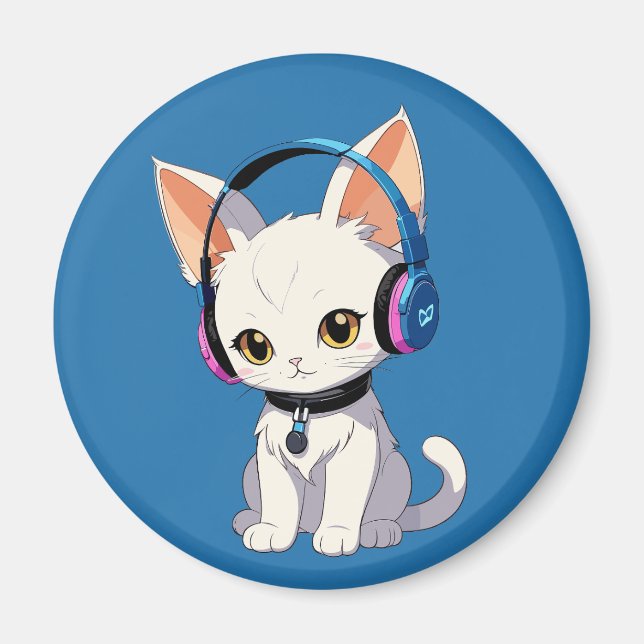 Aimant Chat Kawaii Parfait (Devant)