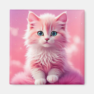 Aimant Chat Kitty Rose Fluffy Cute Dreamy