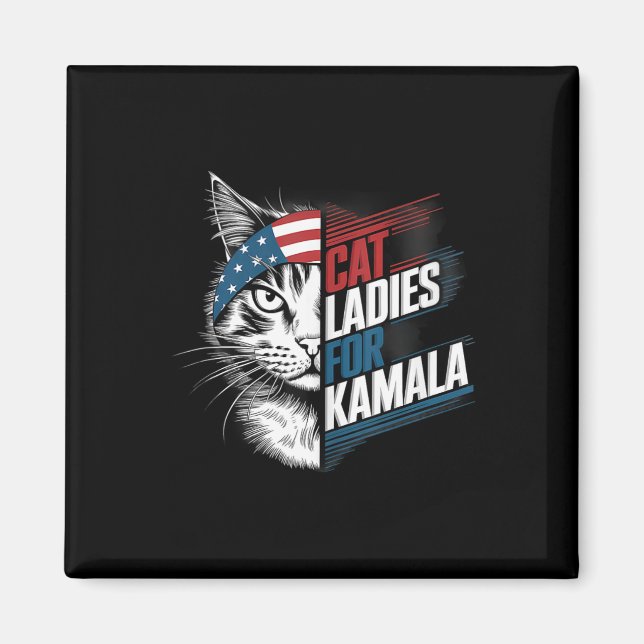 Aimant Chat Ladies For Kamala President Kamala Harris 202 (Devant)
