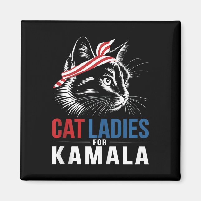 Aimant Chat Ladies For Kamala President Kamala Harris 202 (Devant)
